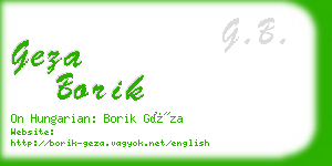 geza borik business card